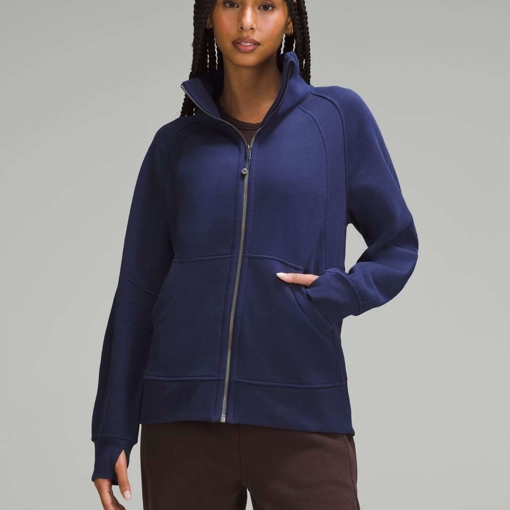 Lululemon Scuba Oversized Funnel-Neck Full Zip Long in Night Sea